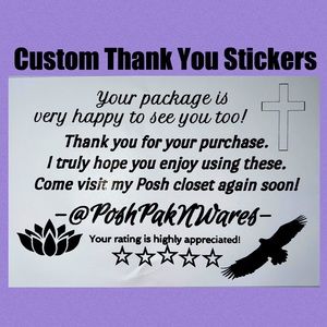 Custom Thank You Stickers with posh closet name - Lotus  Design
